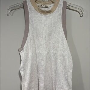 We The Free Womens Racer Back Ribbed Tan Mauve Tank Top Size XL